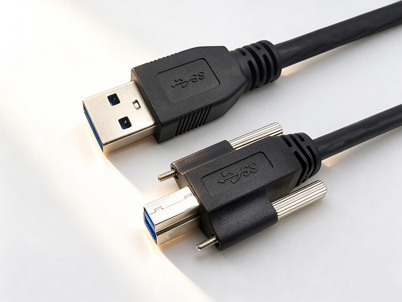USB3.1 TYPE-B PLUG WITH SCREW LOCKING CABLE ASSEMBLY CUSTOMIZATION