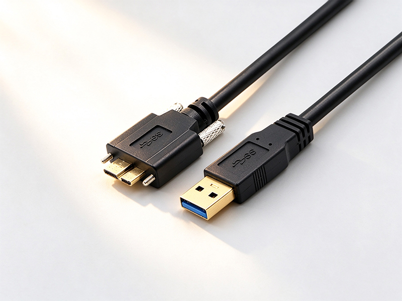 MICRO USB3.0 TYPE-B PLUG WITH SCREW LOCKING CABLE ASSEMBLY CUSTOMIZATION