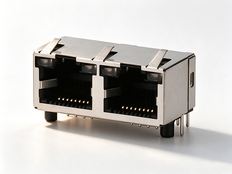 1x2 PORT RJ45 MODULAR JACK CONNECTOR SOCKET ETHERNET PCB DIP