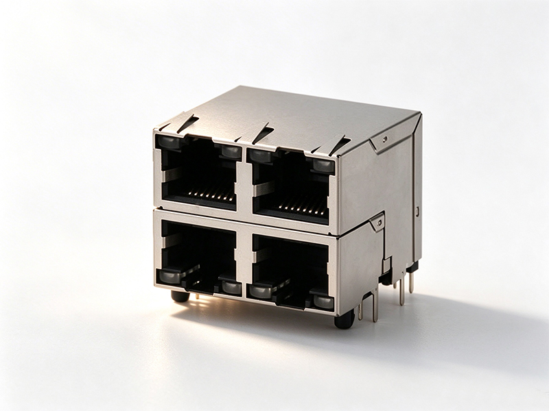 2x2 PORT RJ45 MODULAR JACK CONNECTOR SOCKET ETHERNET PCB DIP