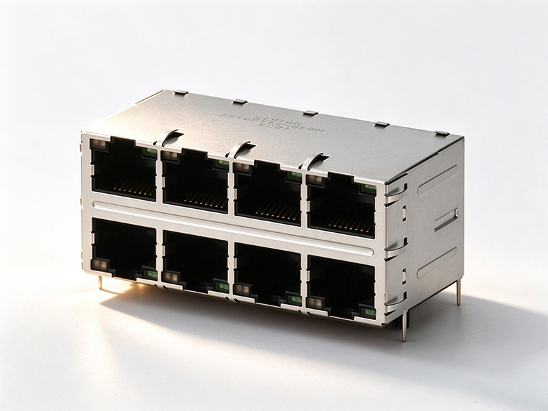 8 PORT RJ45 MODULAR JACK CONNECTOR SOCKET ETHERNET PCB DIP