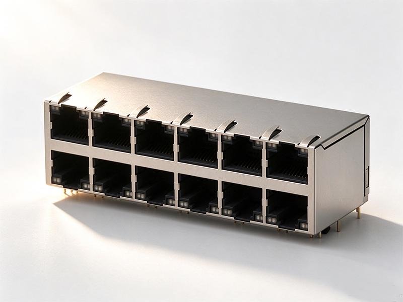 12 PORT RJ45 MODULAR JACK CONNECTOR SOCKET ETHERNET PCB DIP